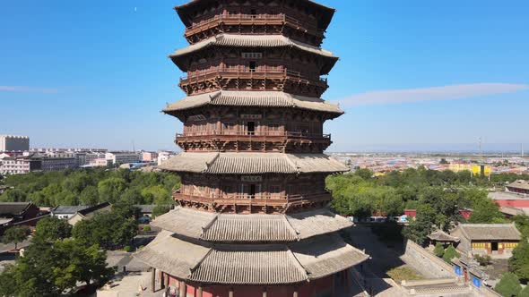 Pagoda of Fogong Temple in China,Famous Landmark Building