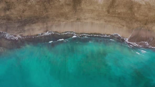 Top View of the Desert Beach on the Atlantic Ocean