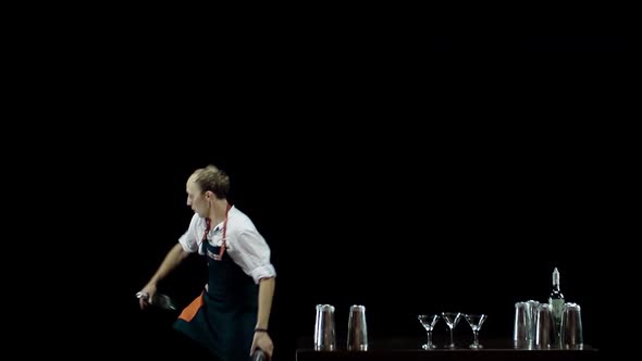 Bartender Juggling the Objects