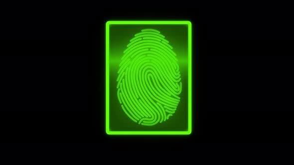 Fingerprint scanning HUD Element with neon glow