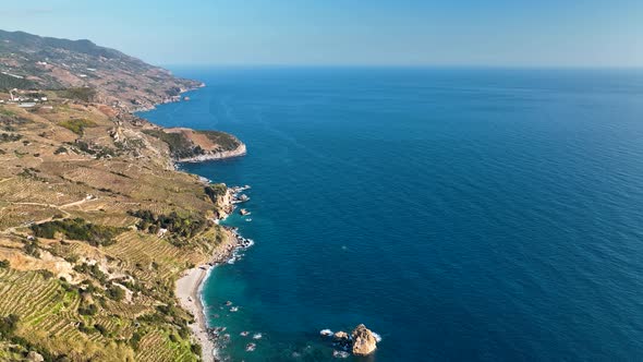 Texture of the sea and wild beach aerial view 4 K