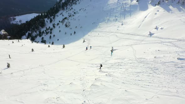 Aerial Mountain Ski Adventure