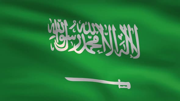 Saudi Arabia Windy Flag Background 4K