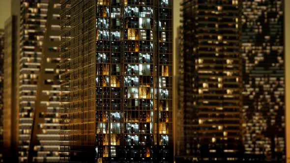 Skyscrapper in the Business Quarter in the Night alt