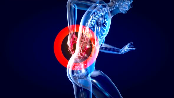 Man suffering of massive back pain alt