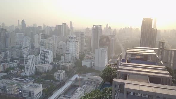 Asoke and Petchaburi Aerial Footage in Bangkok, Thailand