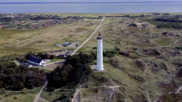 A Lighthouse on the Dunes of Northern Denmark at Lyngvig Fyr
