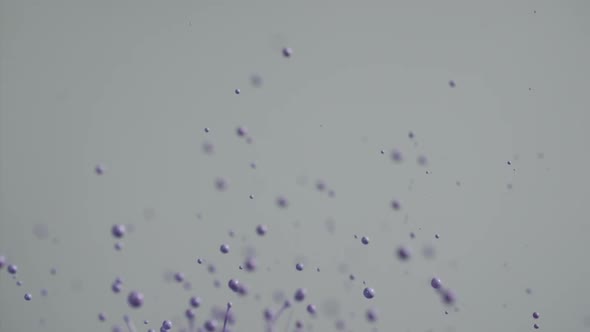 Purple Paint Flying Into Air Creating Abstract Patterns