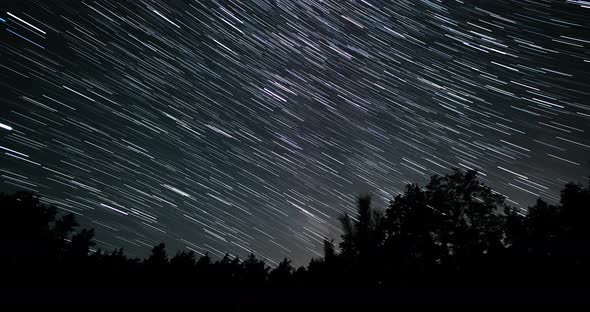 Star Trails in the Night Sky