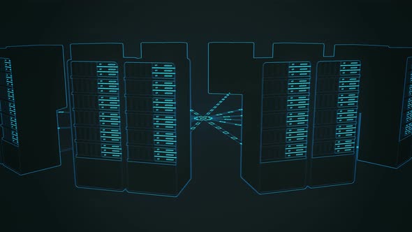 Bitcoin cloud mining by linked servers.Cryptocurrency, technology, digital money