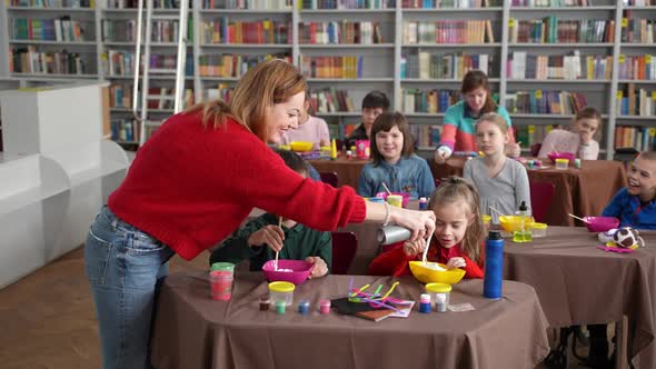 Teacher Making Slime with Students