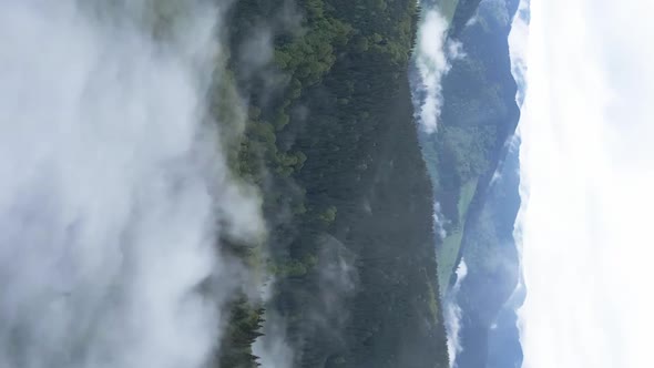 Vertical Video of Fog in the Mountains