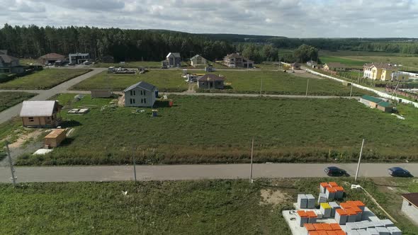 Aerial view of construction houses in new cottage village 29