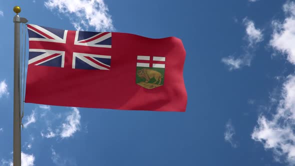 Manitoba Flag (Canada) On Flagpole