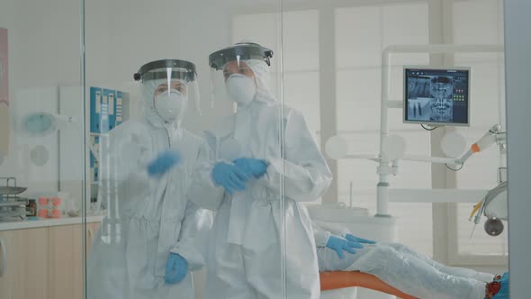 Oral Care Team of Dentists Discussing Operation Technique