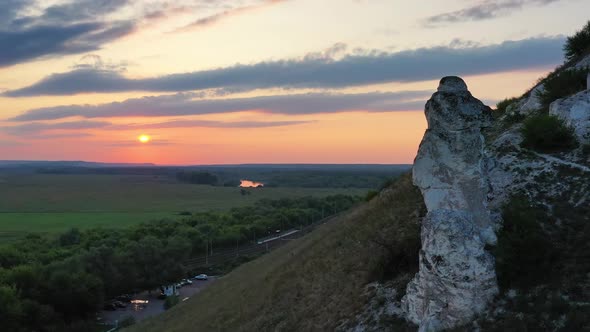 Sunset Above Green Valley in Divnogorye