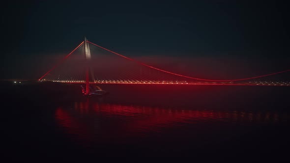 Bridge Over Istanbul Bosphorus in Turkey