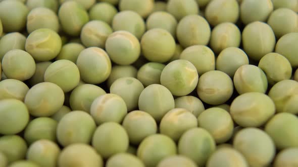 Dry green peas. Dried legumes. Macro