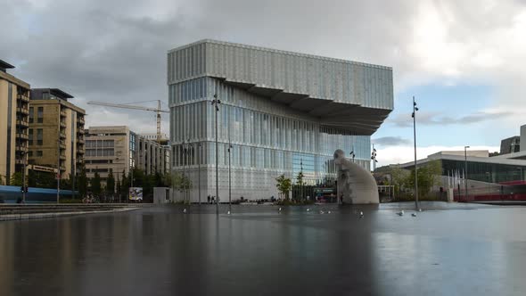 Deichman Library - Modern Building Of The Newly Build Main Public Library In Oslo, Norway At Daytime