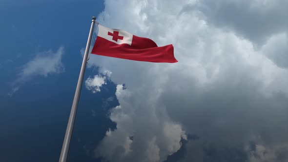 Tonga Flag Waving 4K