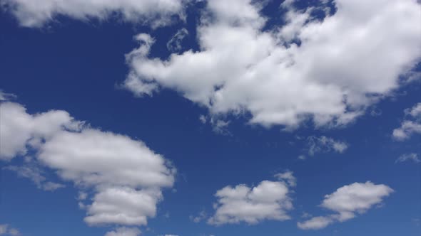 Timelapse Shot of Beautiful Clouds in the Atmosphere. Blue Heaven with White Clouds in the Summer