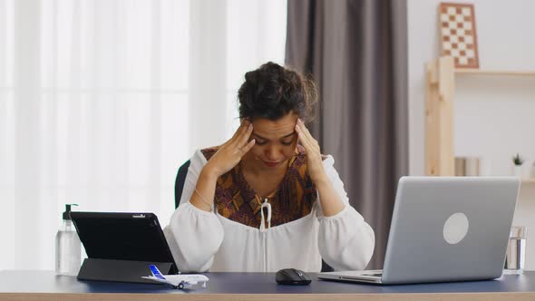 Confudes Business Woman While Working