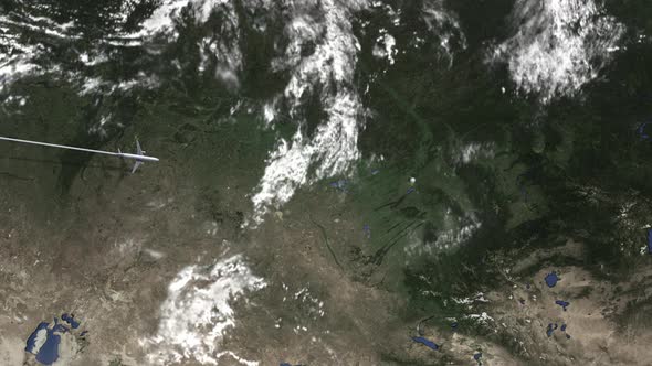 Airliner Flying To Novosibirsk Russia From West alt