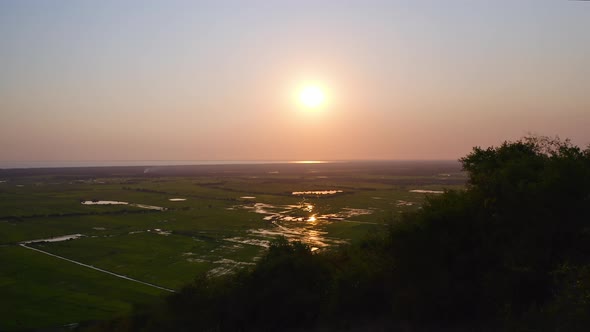 Sunset Over Tonle Sap Lake