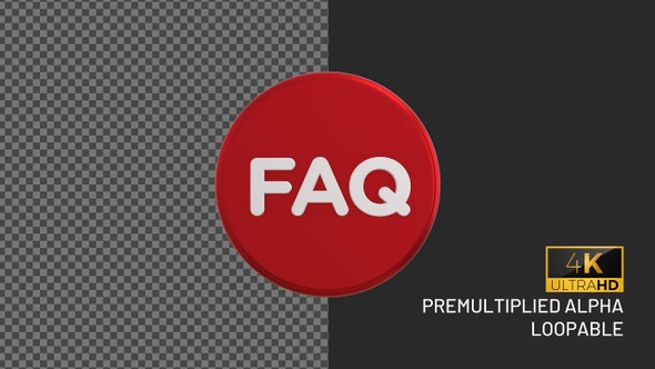 FAQ Rotating Looping Badge with Alpha Channel