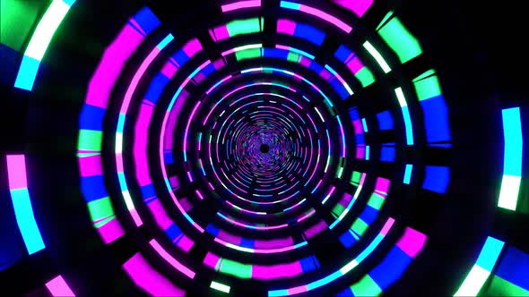 HD Looped 3D animation, seamless abstract glowing neon lamps. Futuristic background