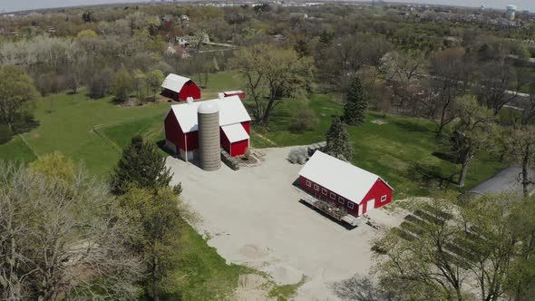 Aerial Drone Shot of American Countryside Landscape