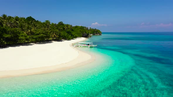Mahaba Island, Philippines. Beautiful White Sand Beach.