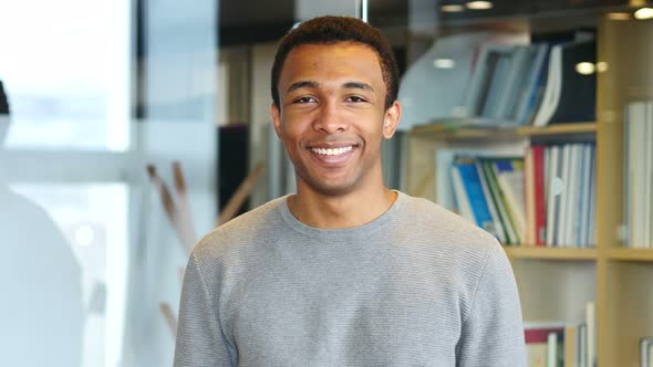 Portrait of Smiling Young Afro-American Man