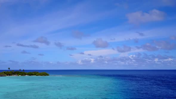 Aerial view nature of shore beach time by blue sea with sand background