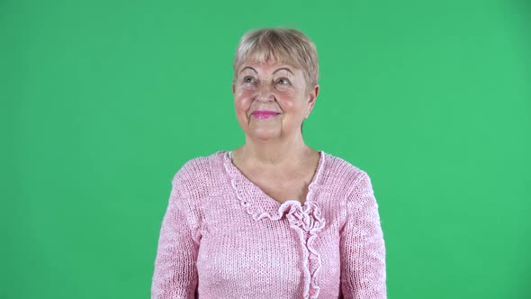 Portrait Elderly Woman Looking at the Camera and Smiling