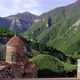Aerial dolly shot with Nagorno Karabakh monastery Dadivank belfry - VideoHive Item for Sale