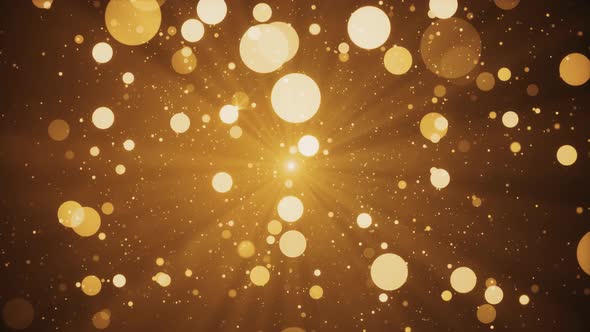 Abstract Shimmering particles glitter light falling glow bokeh glare effect.