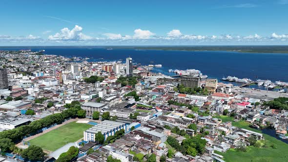 Downtown Manaus Brazil. Manaus Amazonas. Cityscape Tourism landmark.