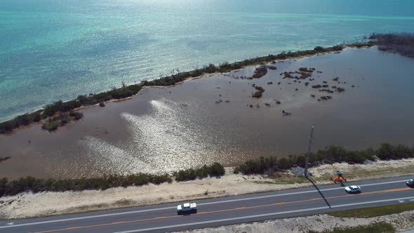 Paradise landscape of caribbean sea of Florida Keys Florida United States.