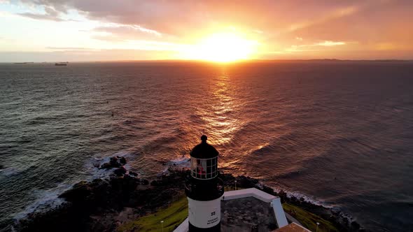 Sunset aerial view of tourism postal card at downtown Salvador Bahia Brazil.