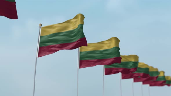 Lithuania Row Of Flags 