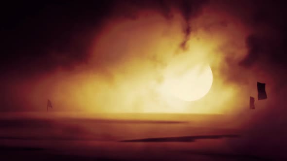 Duel Between Two Knights In A Middle Of A Dust Storm