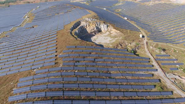 Solar power station in montain