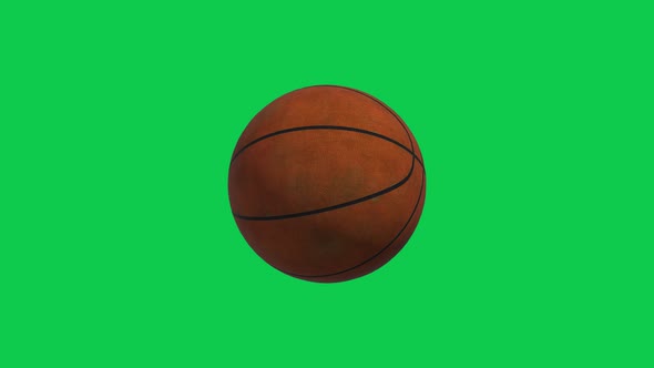 4K Basketball Ball Green Screen Background Seamless Loop