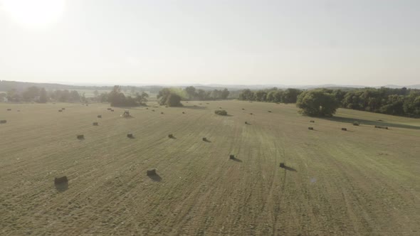 Aerial clip of harvested and cleared fields