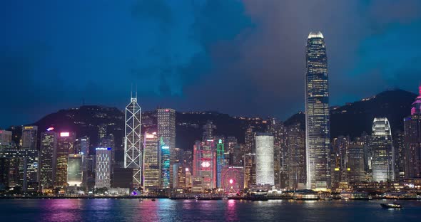 Hong Kong city landmark at night