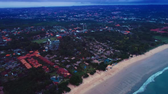 Panorama Of The Evening City On The Ocean