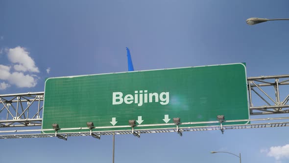 Airplane Landing Beijing