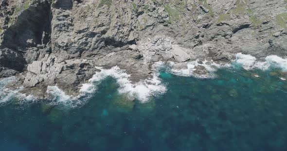 France Porquerolles Island Iles d'Hyeres Drone Aerial View of Rocks
