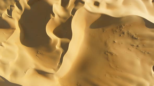 Aerial view above of scenic desert landscape, U.A.E.